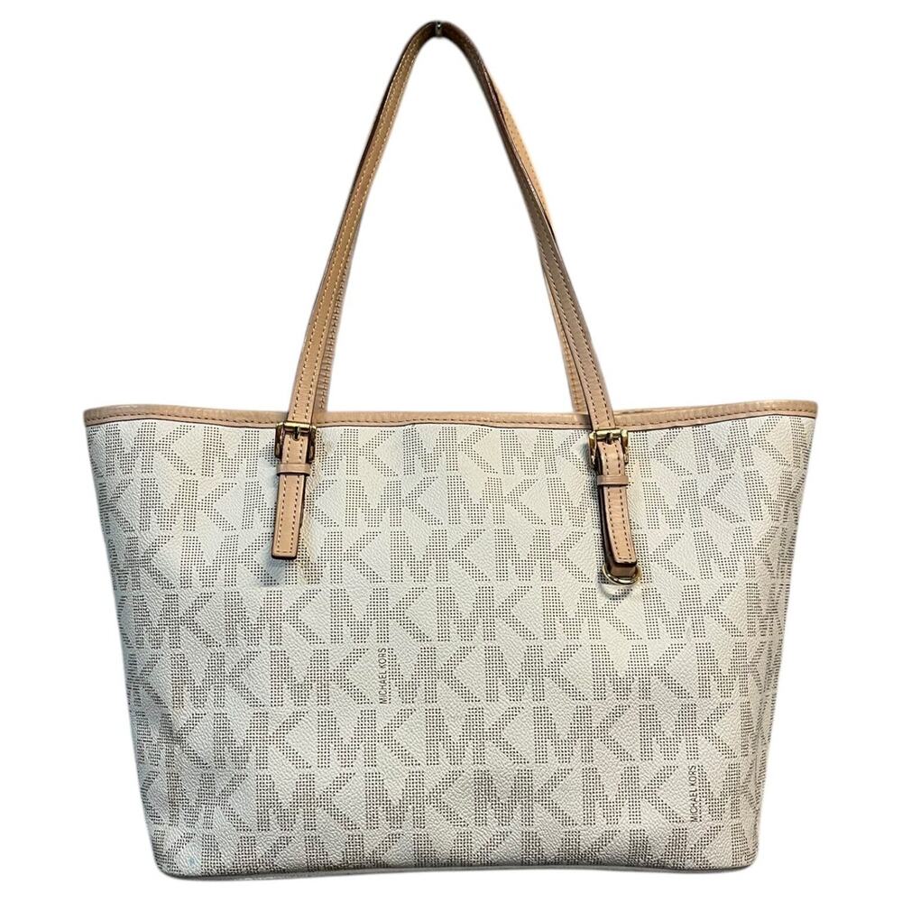 Michael Kors Cream and Tan Shoulder Bag